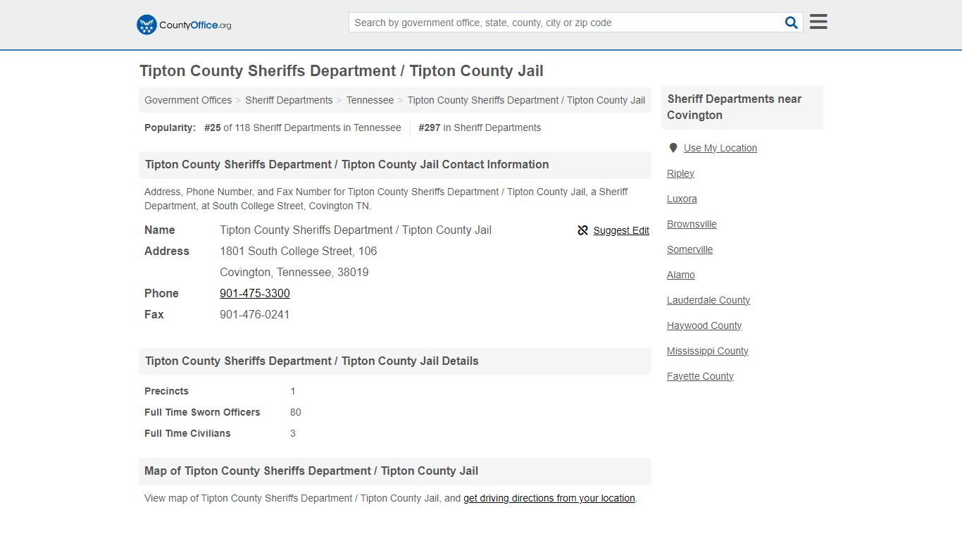 Tipton County Sheriffs Department / Tipton County Jail